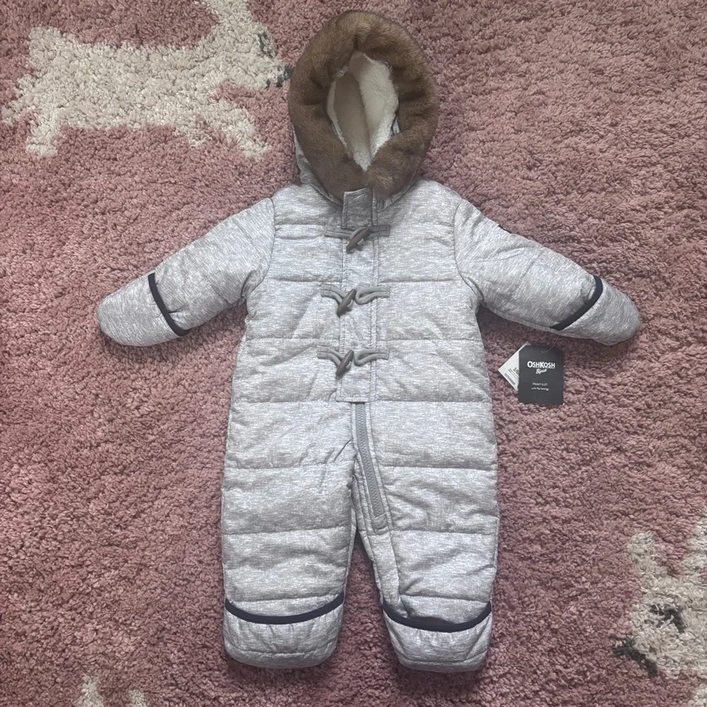 Oshkosh B'gosh Pram Suit With Flip Booties Snowsuit Coat 3-6 Months NWT Winter